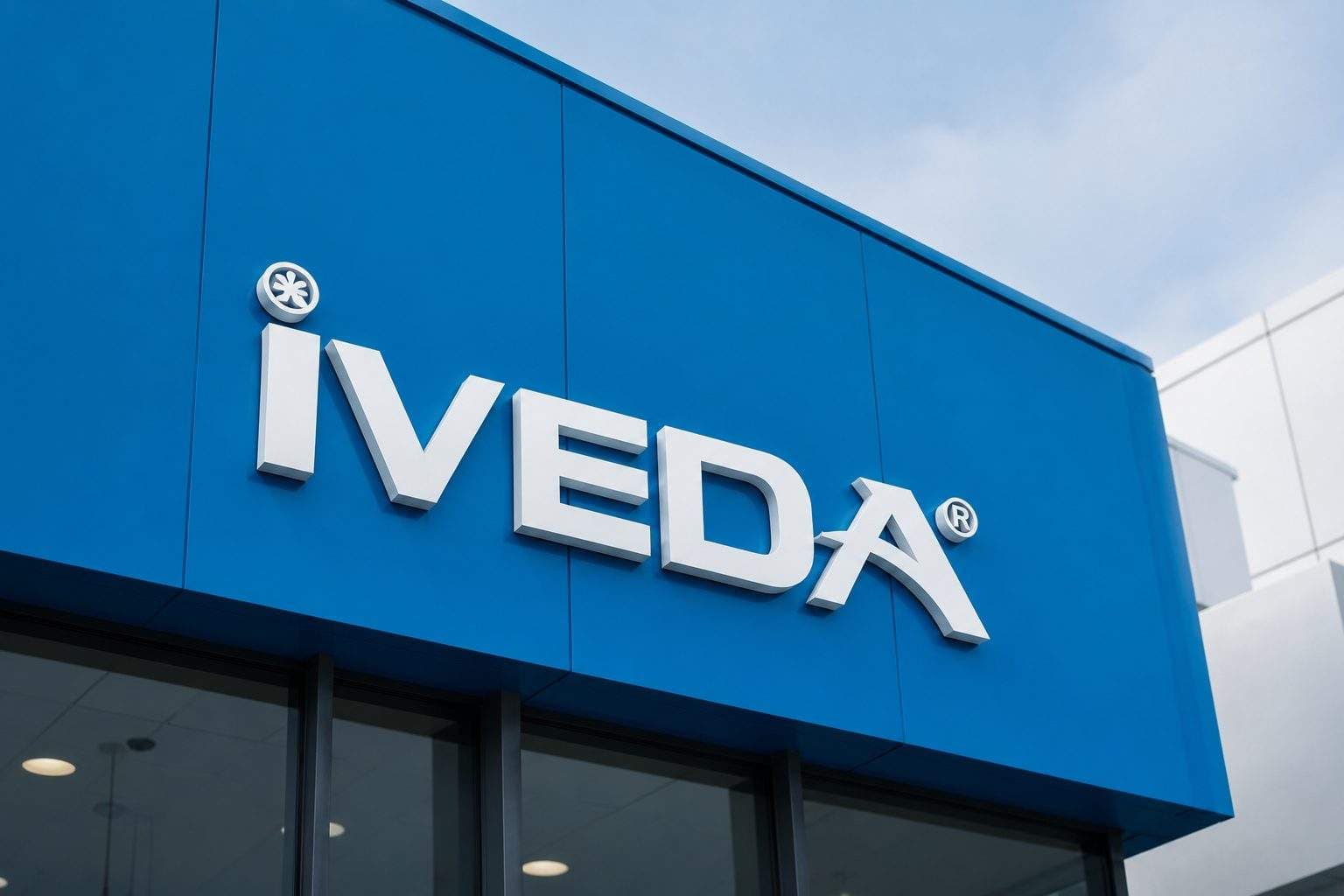 Iveda Solutions exterior signage on a company building — IVDA stock climbed after the firm's AI tracking update reported in the article.