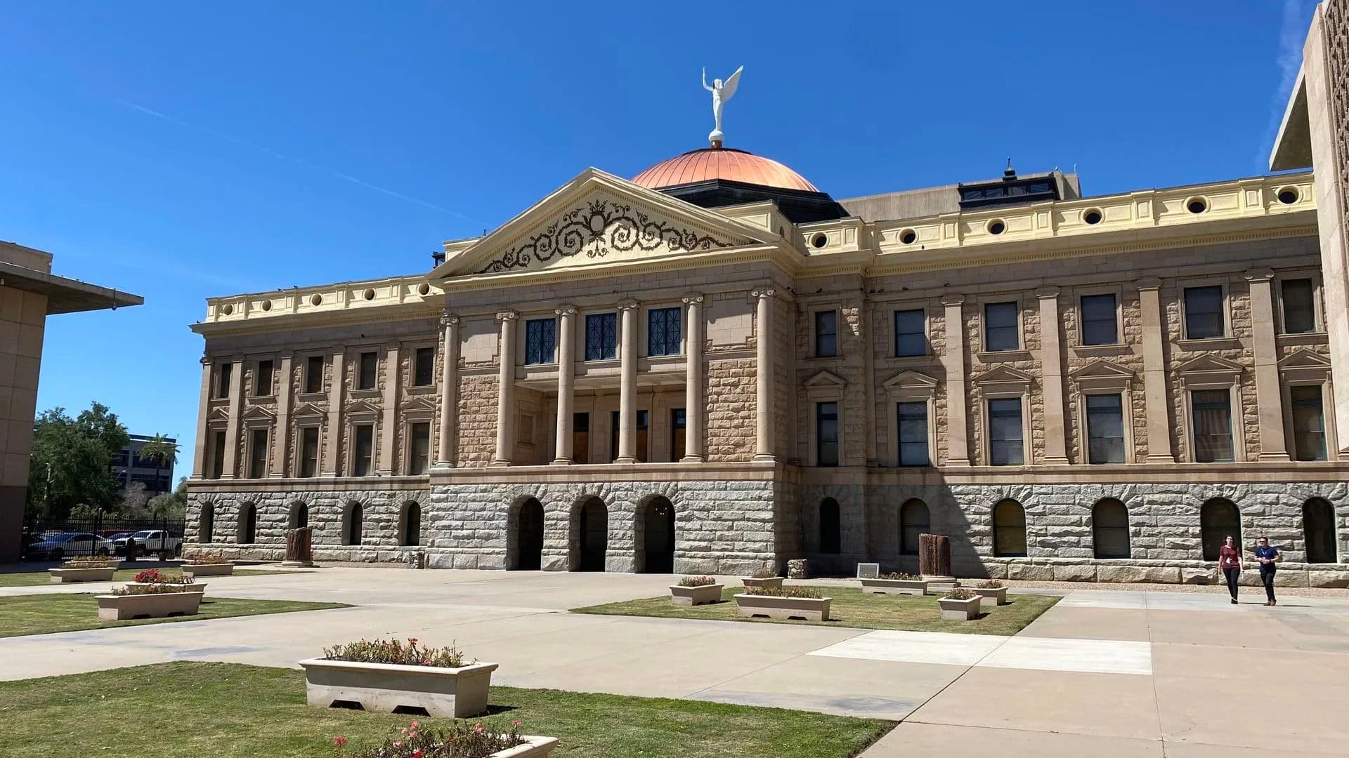 The Arizona State Capitol in Phoenix, the seat of the state legislature and focal point as primary contests will help determine control of key seats.