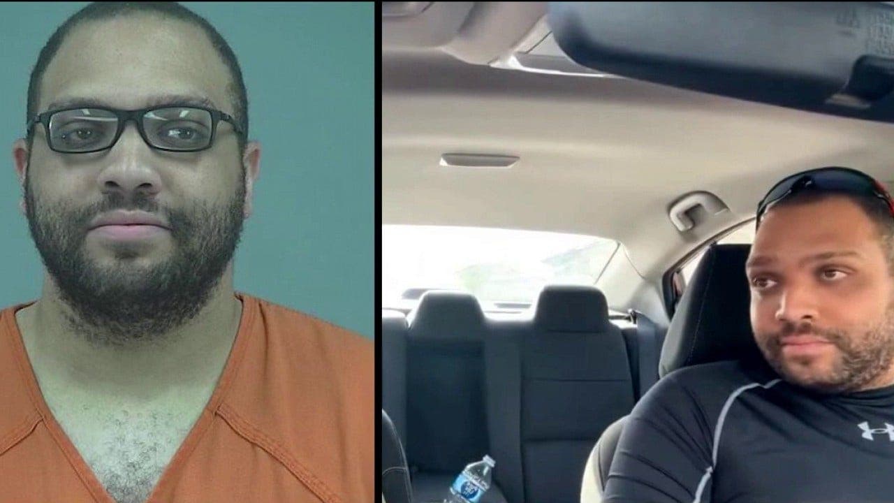 Mugshot (left) and a separate in-car photo (right) of the man police say was linked to an earlier aggravated assault and later shot by Chandler detectives while fleeing arrest in Tempe.