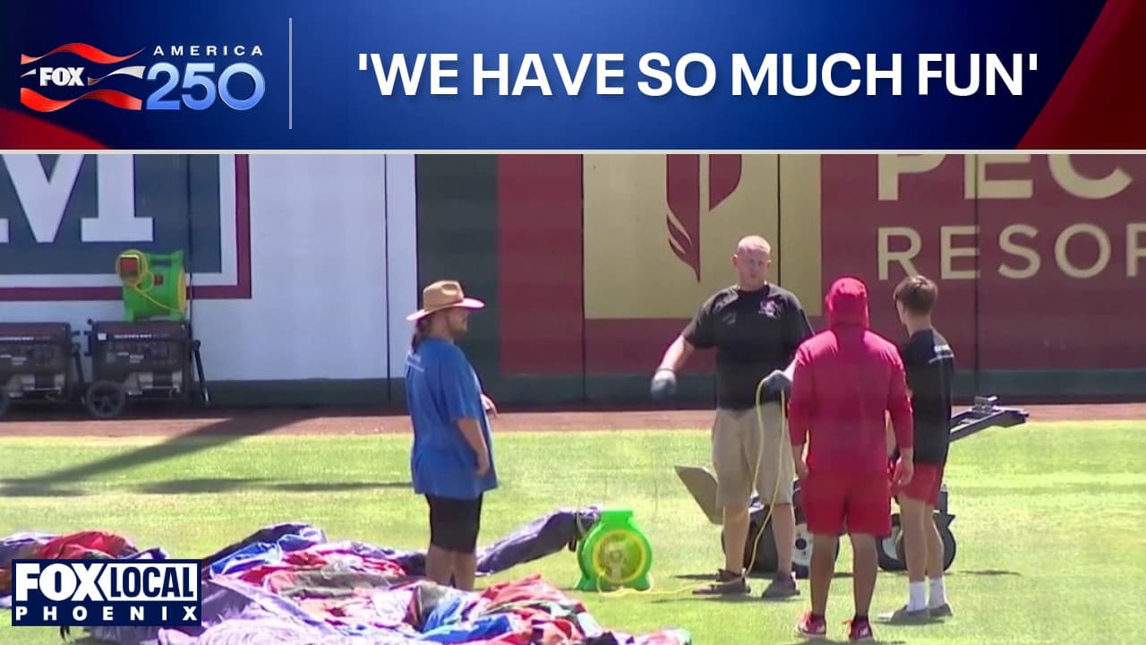 Organizers and volunteers set up equipment on a Tempe ballfield as a retired events coordinator steps in to save the city's Fourth of July celebration, according to FOX 10 Phoenix coverage.