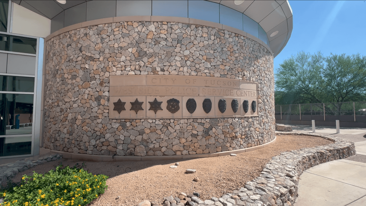 The City of Tucson Westside Police Service Center exterior — a hub for officers coordinating with the VIVA program to target criminal networks.