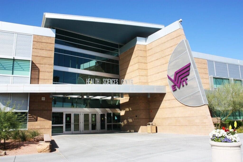 The exterior of the East Valley Institute of Technology (EVIT) campus in Mesa, the school at the center of recent busing and transportation issues.