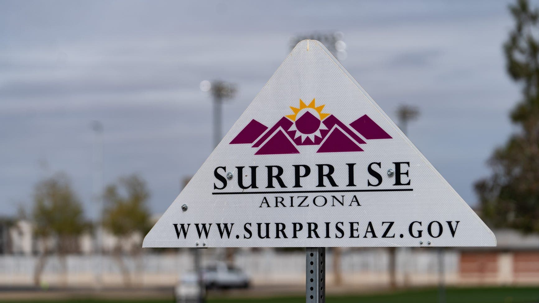 A City of Surprise sign; the man was found in Surprise, Arizona, near Bell and El Mirage roads, police said.