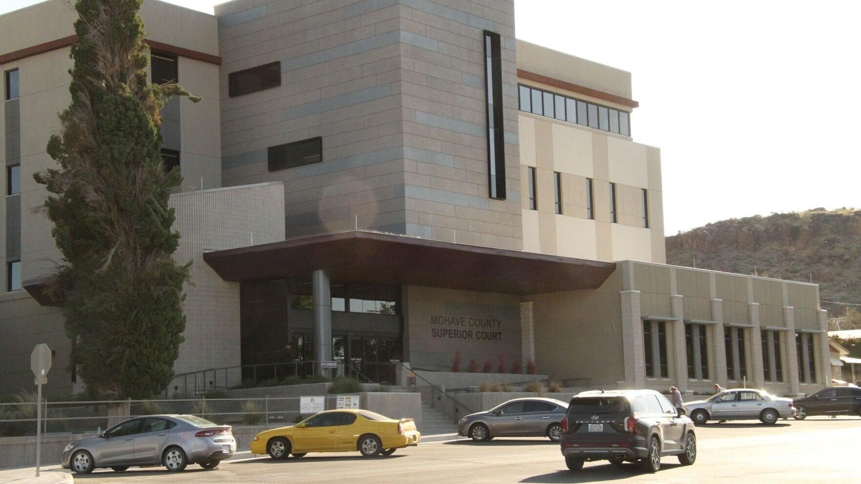 Mohave County Superior Court in Kingman, where a judge is weighing a plea deal in the case of the accused 'train bandit'.